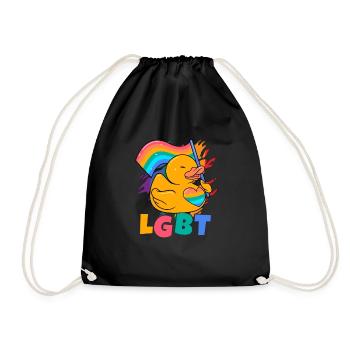 LGBT Bath Duckie Gay Pride Human Rights Lesbian Ru - Turnbeutel - Schwarz - Vorne