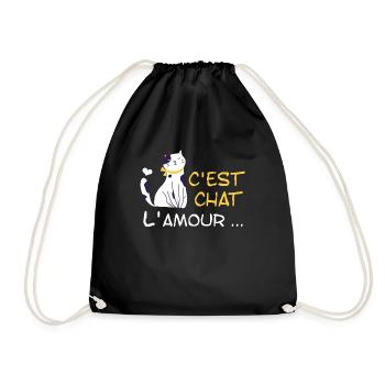 C'est Chat l'amour - Sac de sport léger - noir - Devant