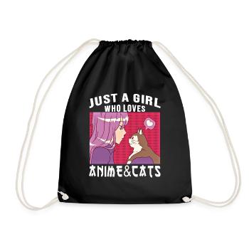 Juste une fille qui aime Anime et Cats Anime Merch - Sac de sport léger - noir - Devant