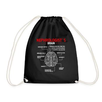 Nephrologist Doctor Brain Kidney Surgeon Tech - Drawstring Bag - black - Front
