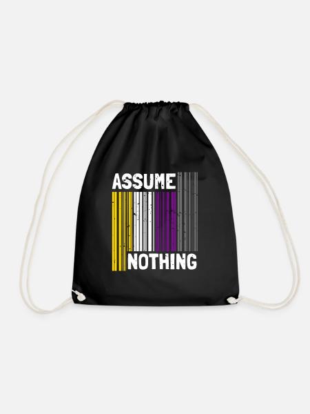Nonbinary I LGBT Pride I Flag Barcode I Assume - Turnbeutel - Schwarz