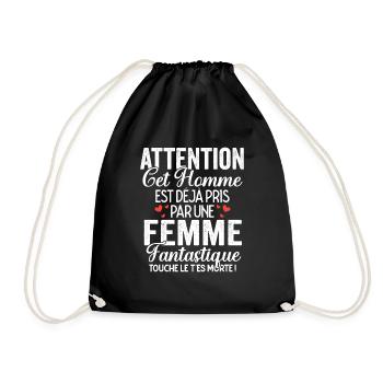Cet Homme Est Pris Cadeau Saint Valentin Couple - Sac de sport léger - noir - Devant