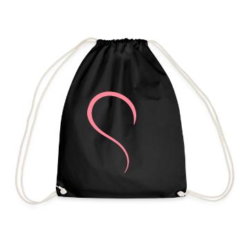 Half Heart Pink - Drawstring Bag - black - Front