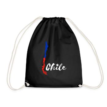 Chile Karte Umriss Chilenische Flagge Chile Reise - Turnbeutel - Schwarz - Vorne