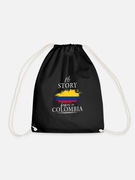 My story begins in Colombia Kolumbien - Turnbeutel - Schwarz