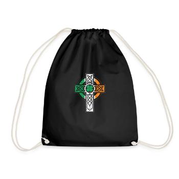 Croix chrétienne à nœud celtique irlandais - Sac de sport léger - noir - Devant