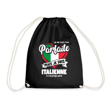 Je ne suis pas parfaite mais italienne humour ital - Sac de sport léger - noir - Devant