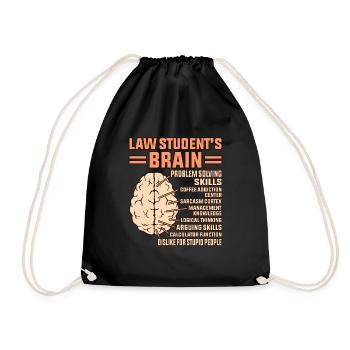 Law Student's Brain Lawyer Attorney Exam Students - Drawstring Bag - black - Front