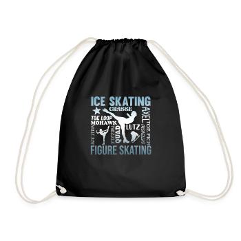 Patinage sur glace vintage Amateurs de patinage artistique - Sac de sport léger - noir - Devant