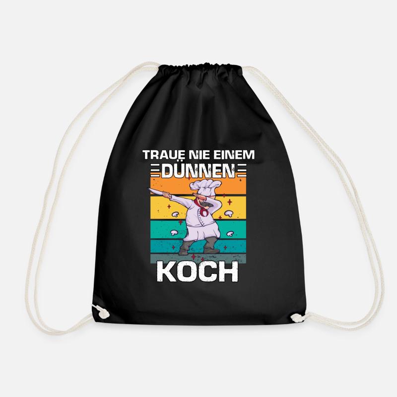 Cooles Vintage Koch Chefkoch Kochen Hobbykoch - Turnbeutel - Schwarz