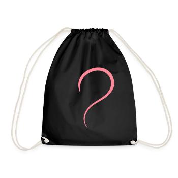 Half Heart Pink - Drawstring Bag - black - Front