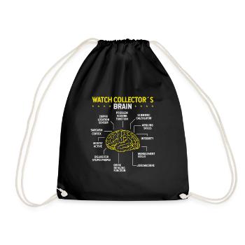 Watch Collecting Brain Vintage Watches Watch - Drawstring Bag - black - Front
