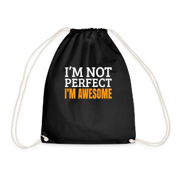 funny saying - Drawstring Bag - black - Front