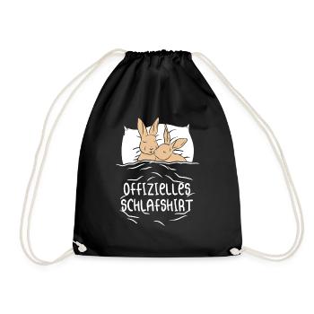 Offizielles Schlafshirt Hase Kanninchen Schlafanzu - Turnbeutel - Schwarz - Vorne