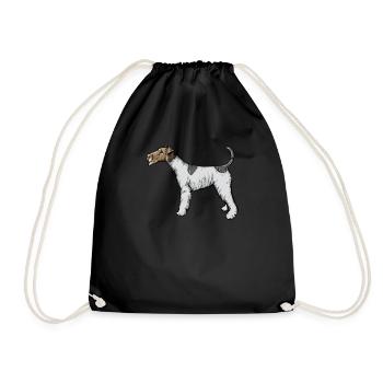 Foxterrier Hund I Jagdhund Züchter Frauchen Motiv - Turnbeutel - Schwarz - Vorne