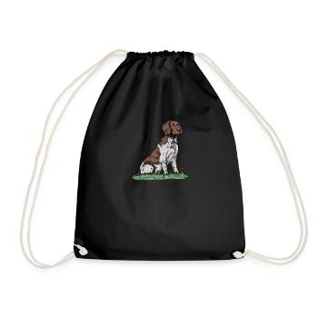 Großer Münsterländer I Vorstehhund Jagdhund Motiv - Drawstring Bag - black - Front