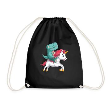Bébé T Rex Licorne Dinosaure Mignon Garçon Cadeau - Sac de sport léger - noir - Devant