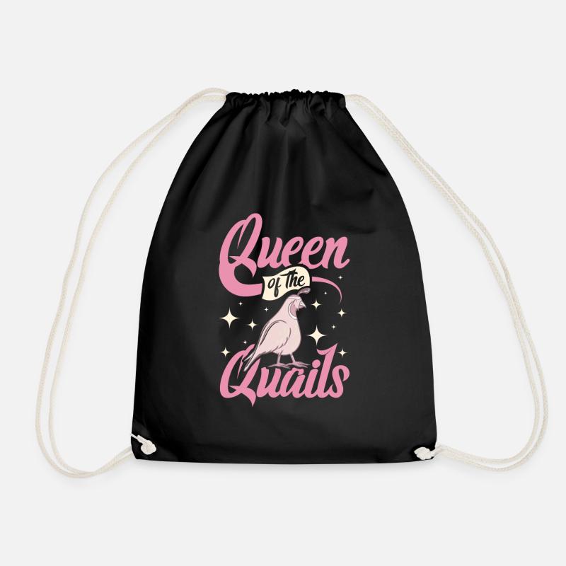 Quail queen - Drawstring Bag - black