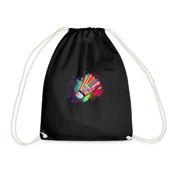 Athletes Men Women Children Badminton Badminton - Drawstring Bag - black - Front