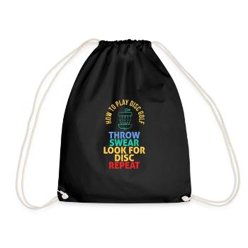 How to Play Disc Golf - Drawstring Bag - black - Front