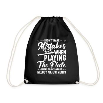 Fetus Players Flute Recorder Music Gifts - Drawstring Bag - black - Front
