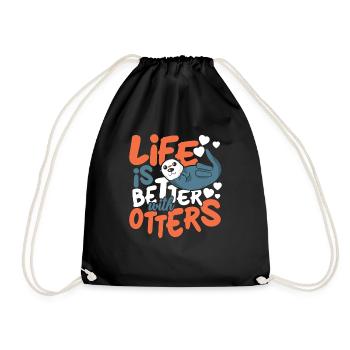 life is better with otters - Turnbeutel - Schwarz - Vorne