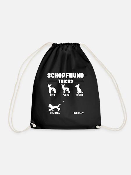 Witziges Schopfhund Hunde Nackthund Tricks - Turnbeutel - Schwarz