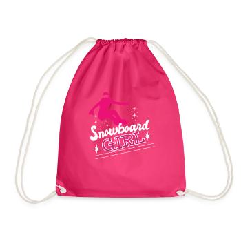 Snowboard Girl Wintersport Ski Snow - Turnbeutel - Fuchsia - Vorne