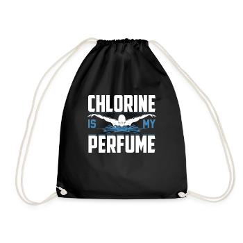 Lustig Schwimmen Schwimmer Chlorine Is My Perfume - Turnbeutel - Schwarz - Vorne