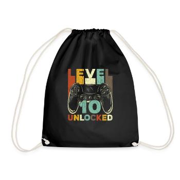 Level 10 Unlocked - Turnbeutel - Schwarz - Vorne
