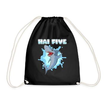 Shark Five Shark - Drawstring Bag - black - Front