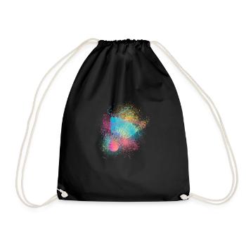 Badminton Shuttlecock Player Racket Ball Sport - Drawstring Bag - black - Front