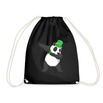 Dabbing Panda St Patricks Tag - Turnbeutel - Schwarz - Vorne