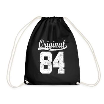 Born 84 Birthday Shirt - Drawstring Bag - black - Front
