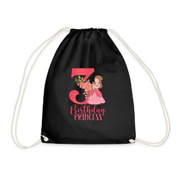 La princesse d’anniversaire fête ses trois ans - Sac de sport léger - noir - Devant