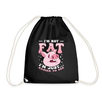 I am not fat, diet sarcastically overweight - Drawstring Bag - black - Front