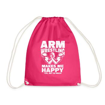 Arm wrestling - Drawstring Bag - fuchsia - Front