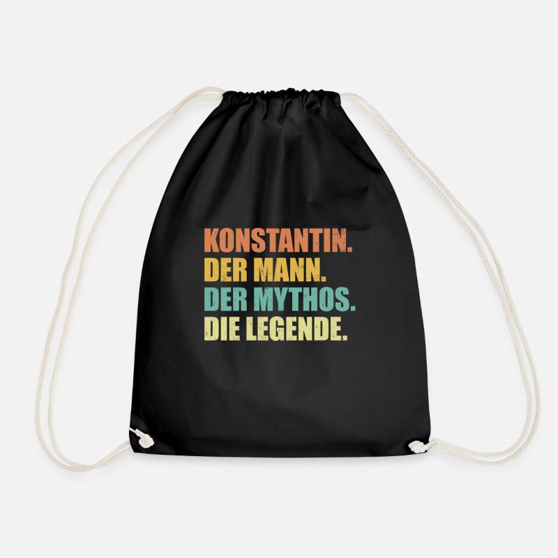 Konstantin Name Spruch Geschenk - Turnbeutel - Schwarz