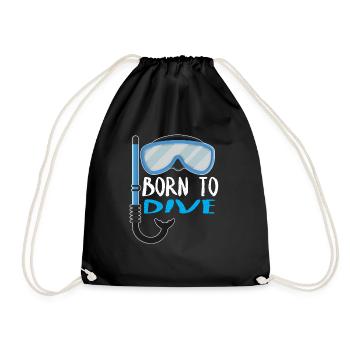Born To Dive Scuba Diving Diver - Drawstring Bag - black - Front
