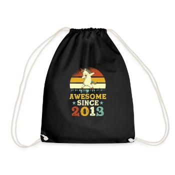 Awesome Since 2013 Unicorn - Turnbeutel - Schwarz - Vorne