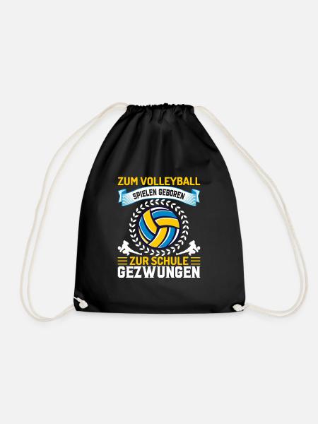 Volleyball Schule Beachvolleyball - Turnbeutel - Schwarz