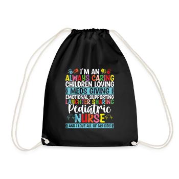 Pediatric Nurse Accessories PEDS Pediatric Nurse - Drawstring Bag - black - Front