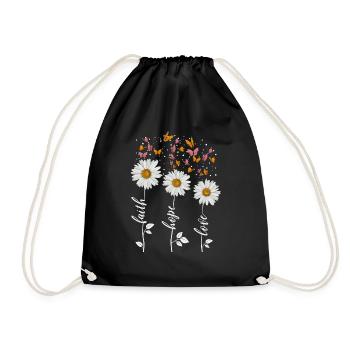 faith hope love - Drawstring Bag - black - Front