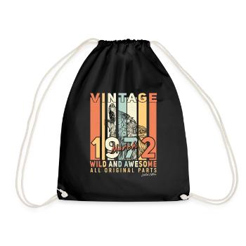 März 1972 Vintage Geschenk - Turnbeutel - Schwarz - Vorne