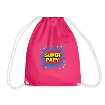 Super Papy super héro superpapy - Sac de sport léger - fuchsia - Devant