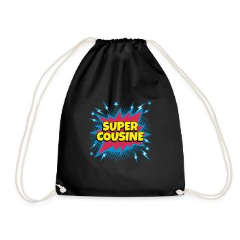 Super Cousine super héro supercousine - Sac de sport léger - noir - Devant