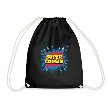 Super Cousin super héro supercousin - Sac de sport léger - noir - Devant