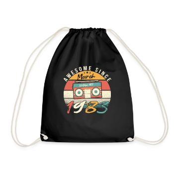 März 1983 Vintage Geschenkidee - Turnbeutel - Schwarz - Vorne