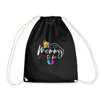Mommy To Be Bee Maternity Baby Shower - Drawstring Bag - black - Front