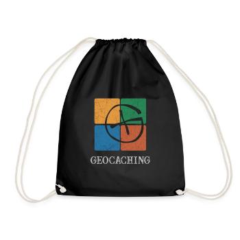 Geocaching Geocacher - Drawstring Bag - black - Front